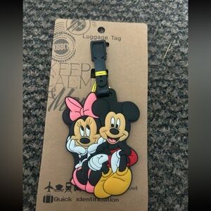 Disney Mickey and Minnie Mouse Luggage Tag - Black, Pink, Yellow
